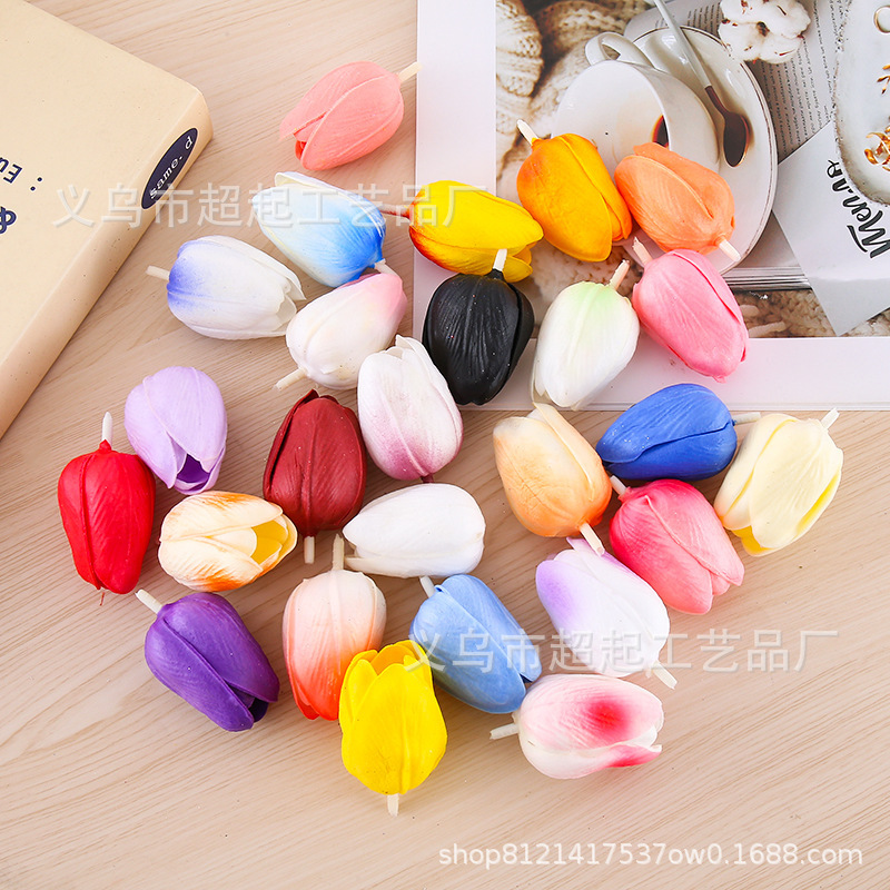 Pu Mini Tulip Flower Head Handmade DIY Mother's Day Valentine's Day Bouquet Wedding Decoration Flower Pu Mini Tulip Flower Head Handmade DIY Mother's Day Valentine's Day Bouquet Wedding Decoration Flower