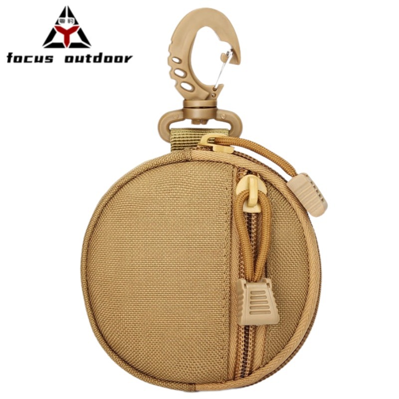 Deportes al aire libre clave colgando bolsa cinturón de accesorios bolsa monedero redondo multi-funcional militar ventilador táctico bolsa de auriculares bolsa