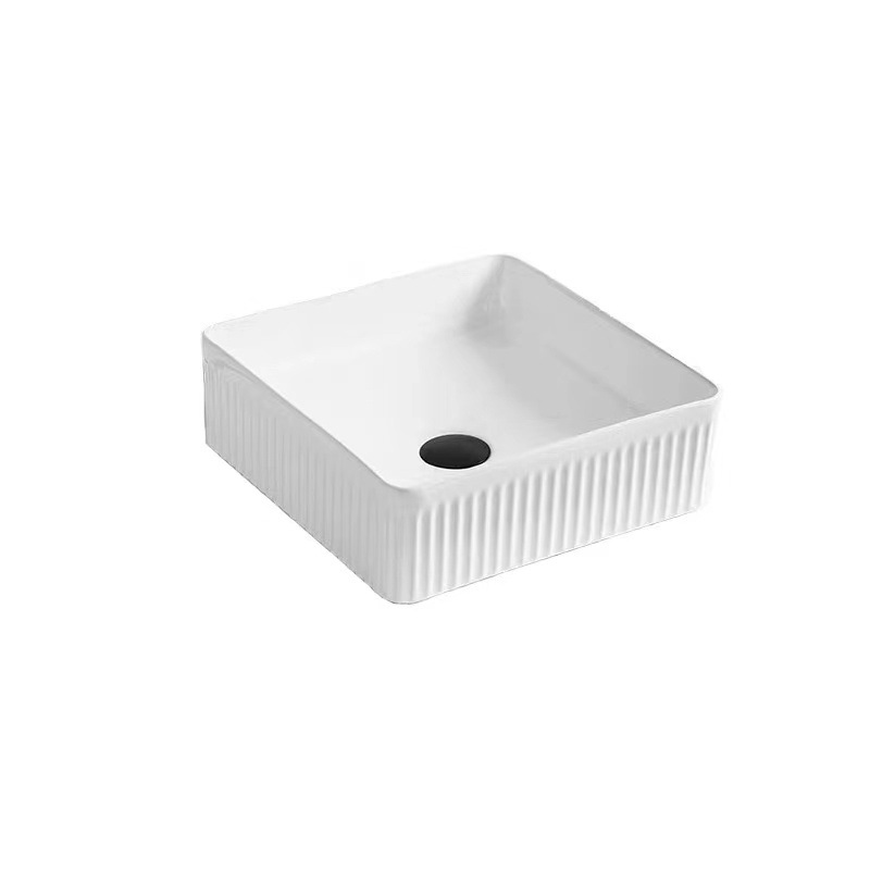 Patrón vertical patrón Cuenca Superior ronda lavabo baño onda cerámica lavabo cuadrado rayas