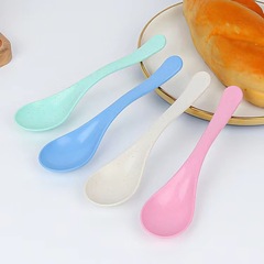 小麥秸稈兒童勺碗套裝 便攜戶外餐具彩色碗勺 燕麥碗米飯湯碗禮品