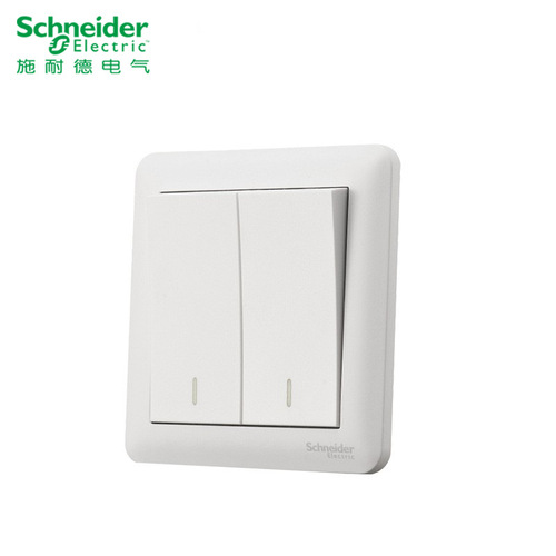Schneider switch socket smooth frosted white engineering type 86 panel switch TV five-hole wall socket