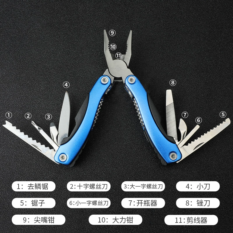 Universal pliers, folding steel wire, handmade, tiger