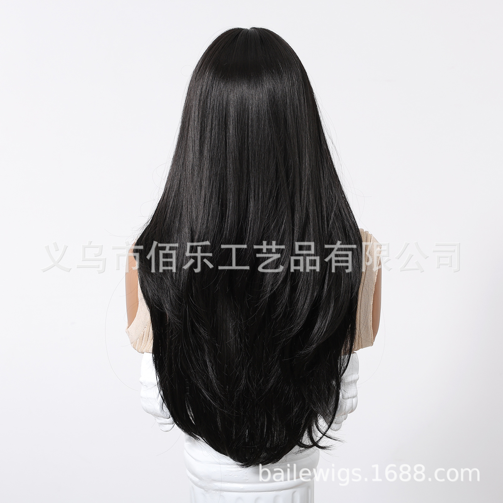 Transfronterizos venta caliente pelucas negras naturales rizos largos franjas capas sensación de red de rosas sombrero resistente al calor wigs image 5