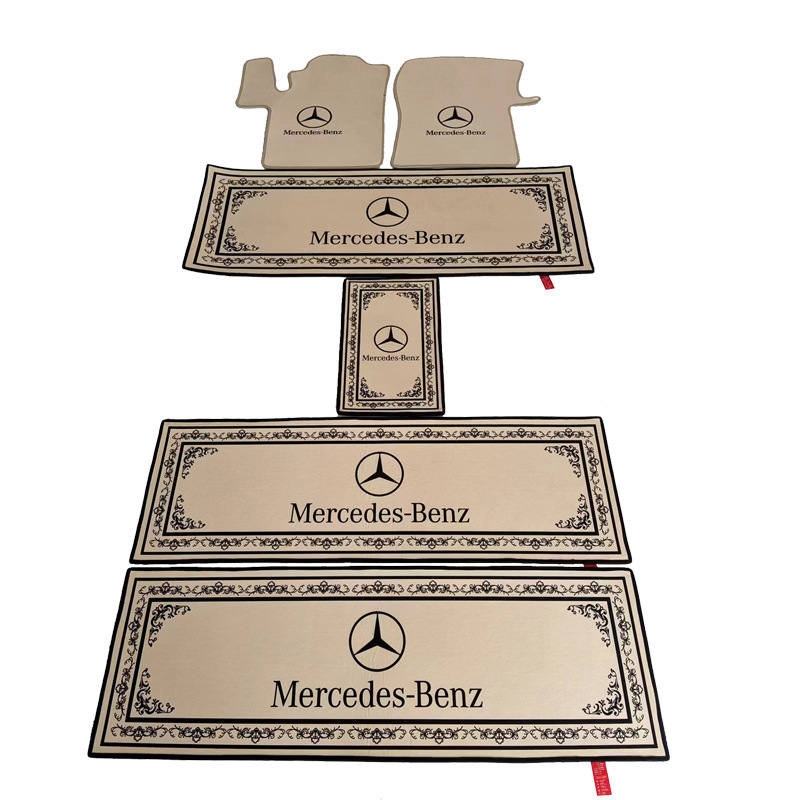 Mercedes-Benz Car Floor Mats for Mercedes-Benz V260 Vito (Modelə uyğun ayaqaltı) - mercedes-benz-full-set-beige-thickened