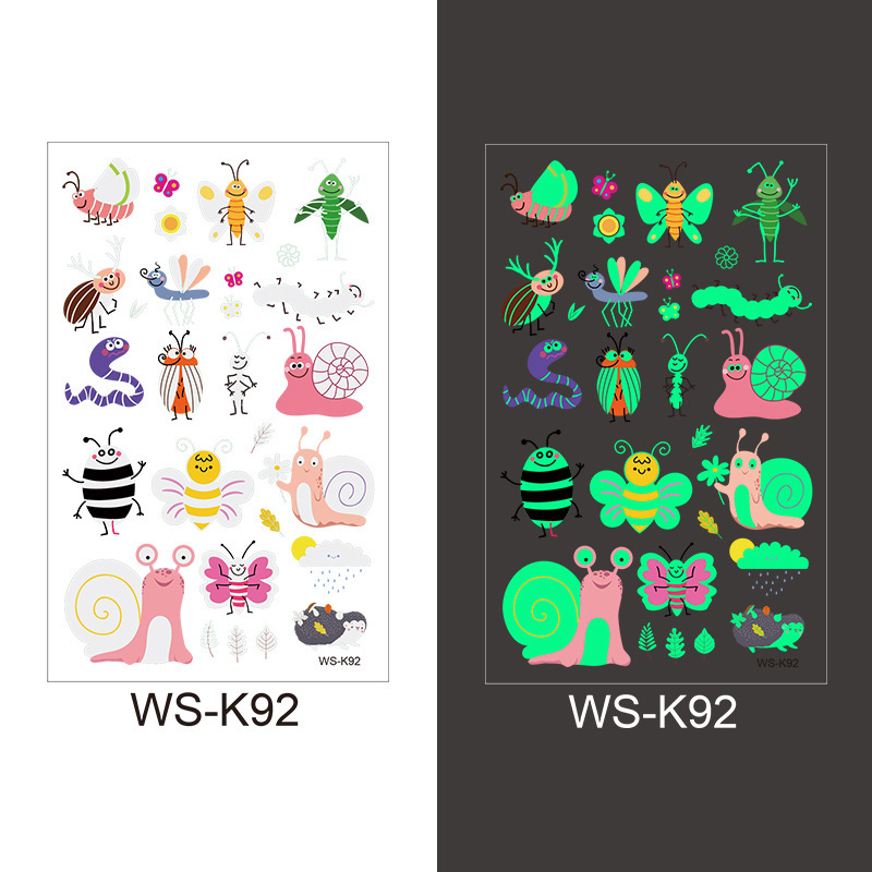 Tatuajes Temporales Infantiles Luminoso para Niños