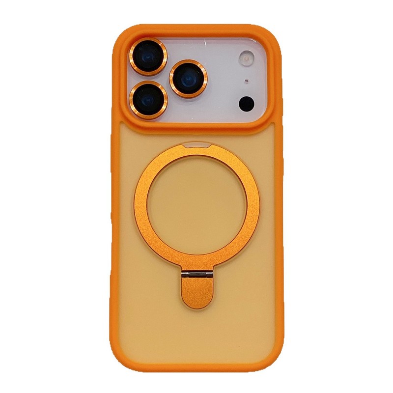 适用苹果17Promax磨砂肤感支架磁吸手机壳iPhone17纯色防摔防滑壳|undefined