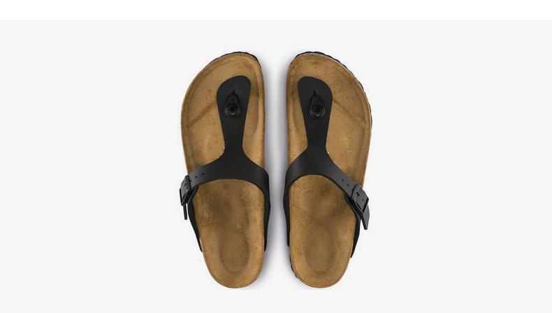 Flip-flops flip-flops full leather sandals and slippers 2024 new women's outerwear casual all-match sandals and slippers Birken leather shoes_voghion.com