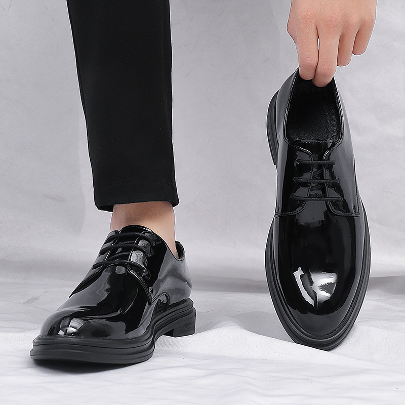 Men's low-top bright leather shoes increased inside 6CM business formal leather shoes men's patent leather casual leather shoes a generation of hair