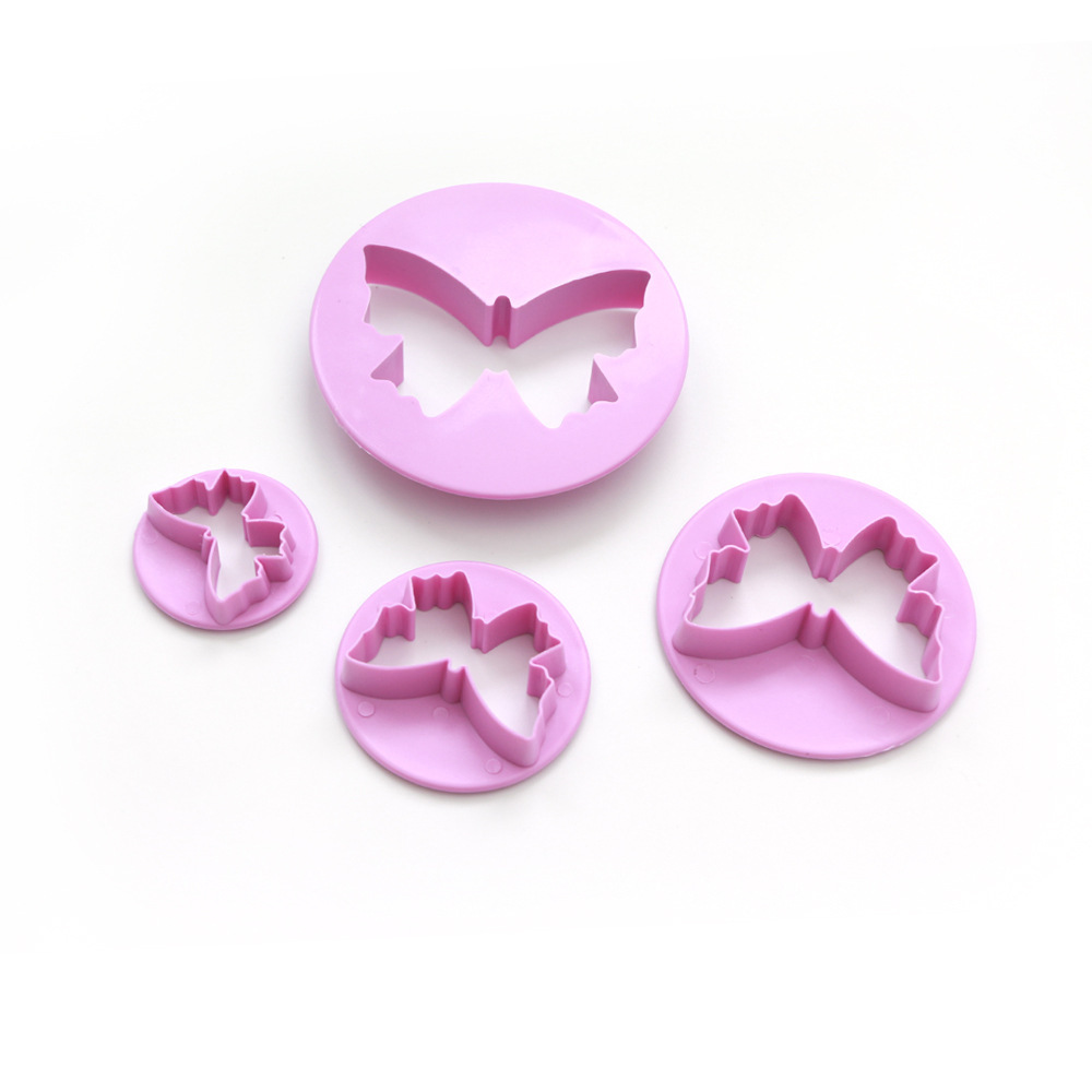 Venta caliente transfronteriza DIY molde de pastel para hornear 4 unids sin mango mariposa fondant cake prensa de impresión molde de corte molde de galletas image 5