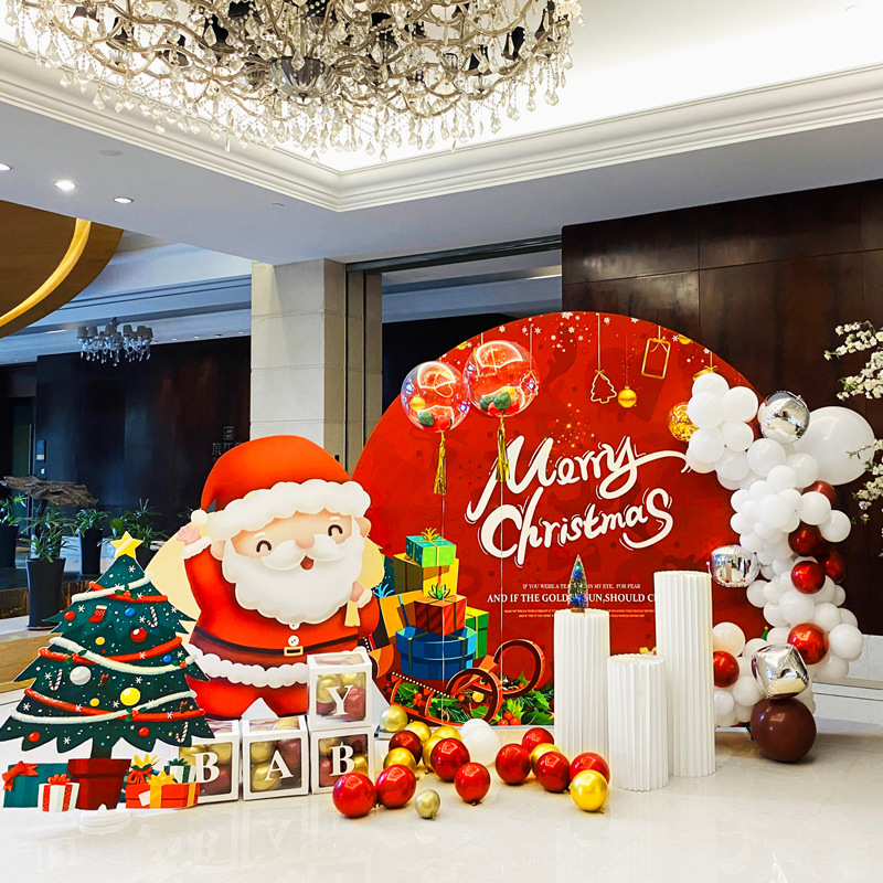 圣诞节kt板创意订做商场背景墙装饰品幼儿园活动装扮酒吧场景道具