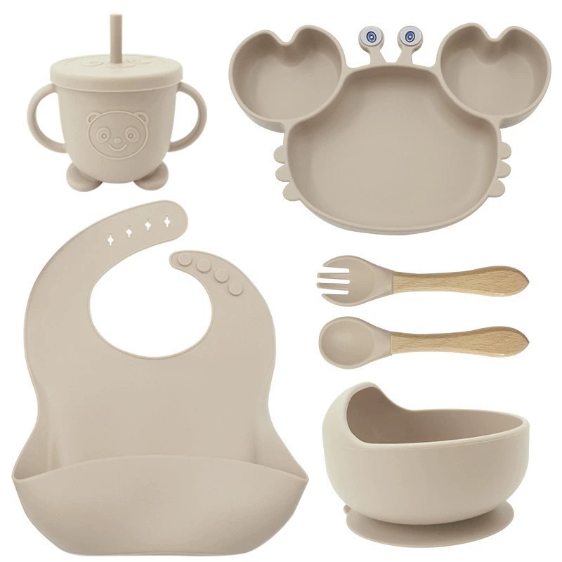 Children's silicone tableware, set, cartoon food silicone, dinner plate