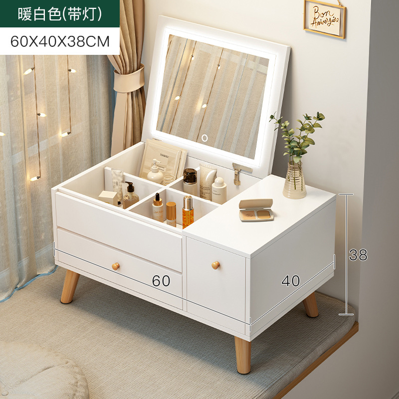 Tocador escritorio pequeño apartamento ins estilo dormitorio casa simple ventana de la Bahía tocador integrado gabinete mesa de maquillaje
