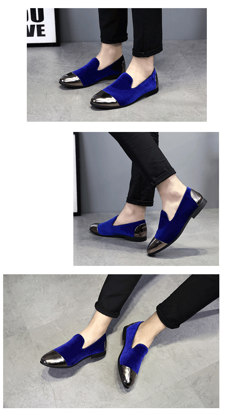 Suede single shoe peas plus size loafers_voghion.com