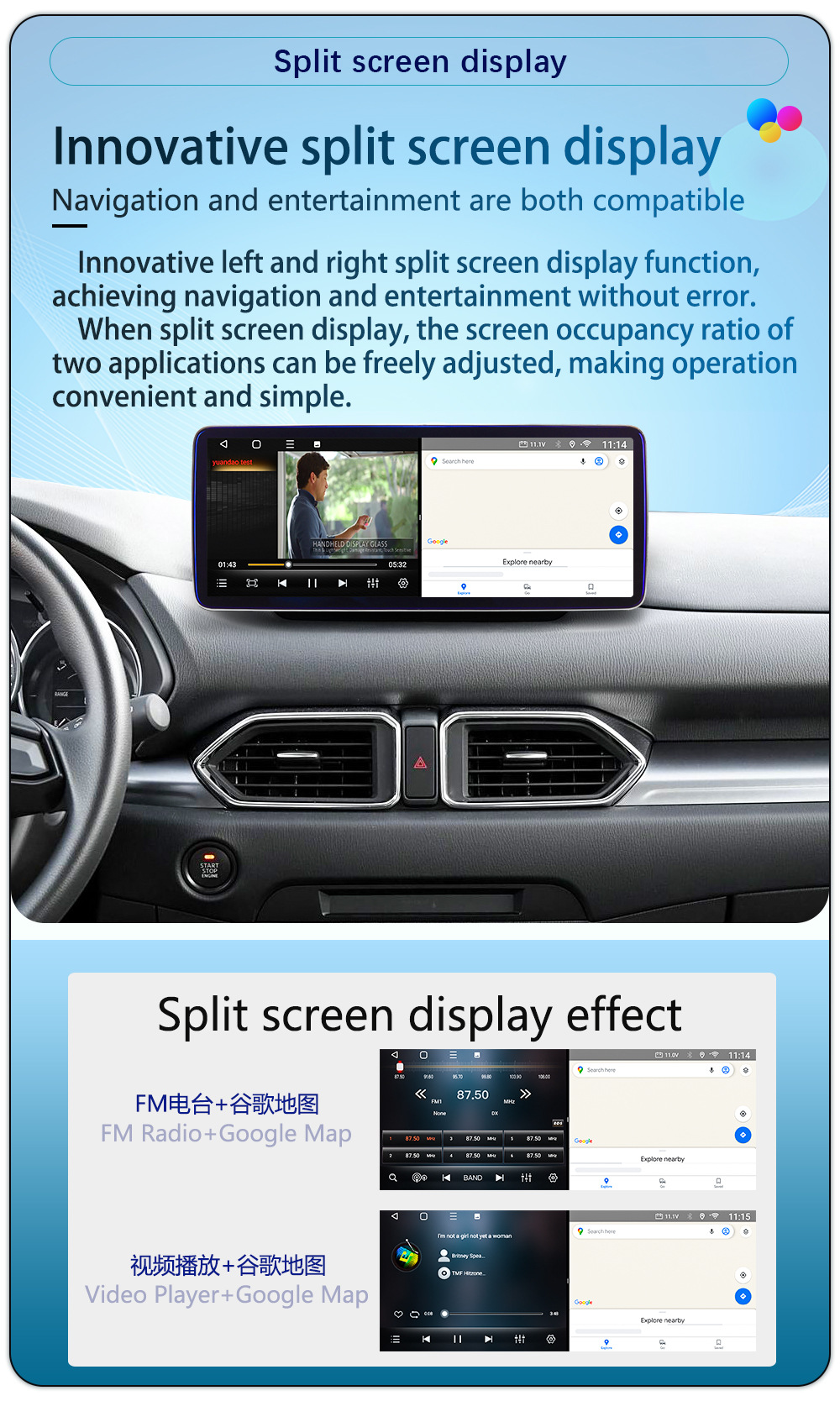 Suitable for 17-25 Models 12.3inch Mazda Cx-5 Central Control Android Qualcomm Eight-Core Dual-System Large-Screen Navigator