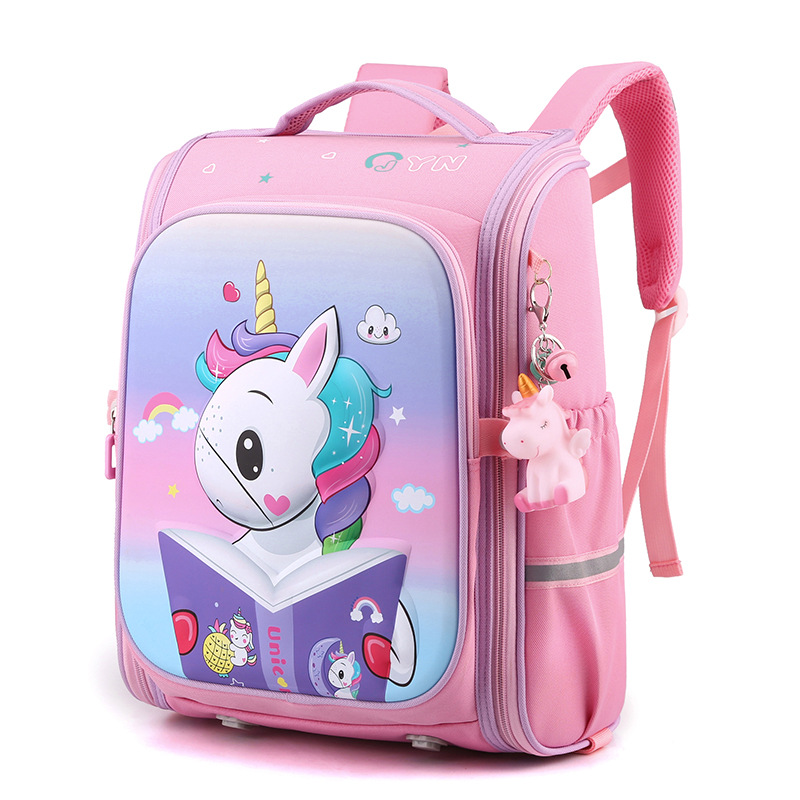 Natural Fish nuevo estudiante de la escuela primaria mochila 1-4 grado chica moda de dibujos animados descompresión de la espina dorsal protección entrega transfronteriza