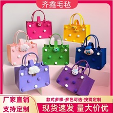 卡通小公仔毛毡包购物袋可爱儿童伴手礼盒宝宝百日宴毛毡手提袋