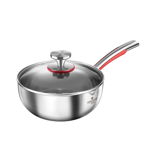 316 stainless steel milk pot, household snow flat pot for cooking milk and noodles, baby uncoated food supplement pot, baby frying and cooking all in one