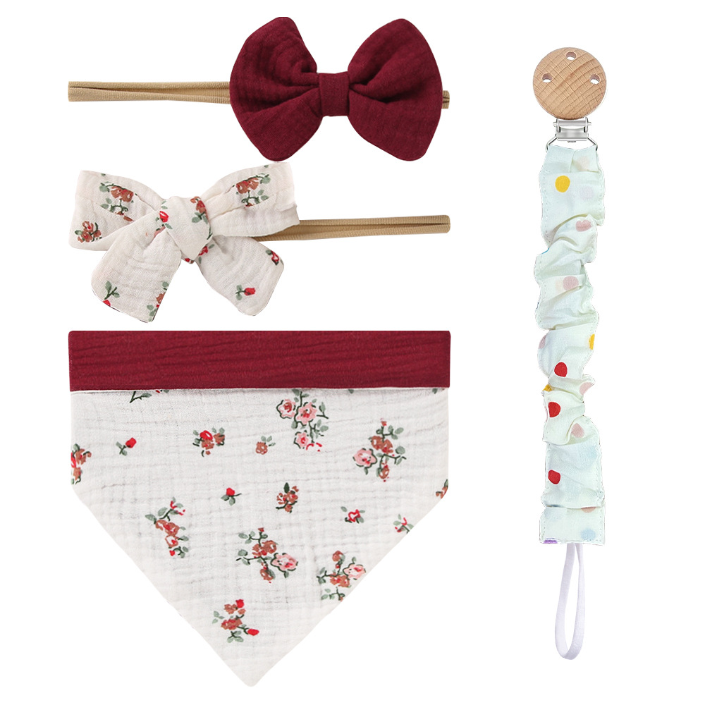 Gran cantidad de suministro de artículos para bebés calmar tetas cadena juguetes colgante anti-perder clip lindo banda de cabeza toallas de saliva set