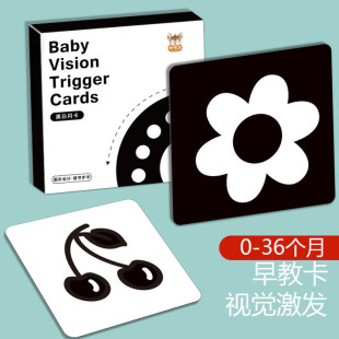 Black and White Card Baby Early Education Card Newborn Visual Stimulation Card 0 to 3 Months Baby Tracking Colorfulful Toys