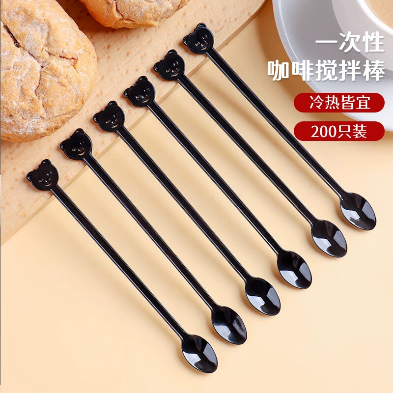 Baijie одноразовые ложки 200 кофейных ложек с длинной ручкой