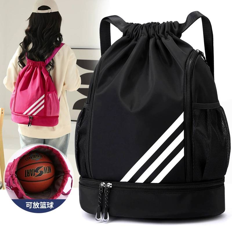 Sports capacious brand backpack, handheld storage bag, drawstring, wholesale
