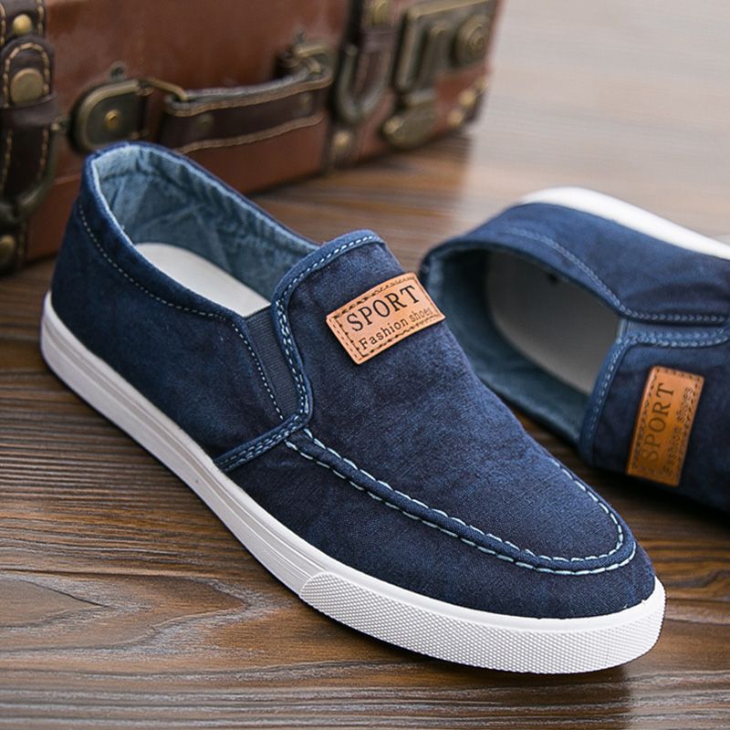 2025 Summer Men's Shoes Men's Versatile Sports and Casual Shoes Breathable Slip-On Work Old Beijing Canvas Shoes