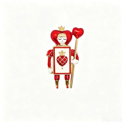 Christmas Creative Retro Alloy Enamel Spade Soldier Badge Brooch Fashionable and Stylish Unisex Clothing Brooch (Yaxa sancaqları) - red-heart-soldier