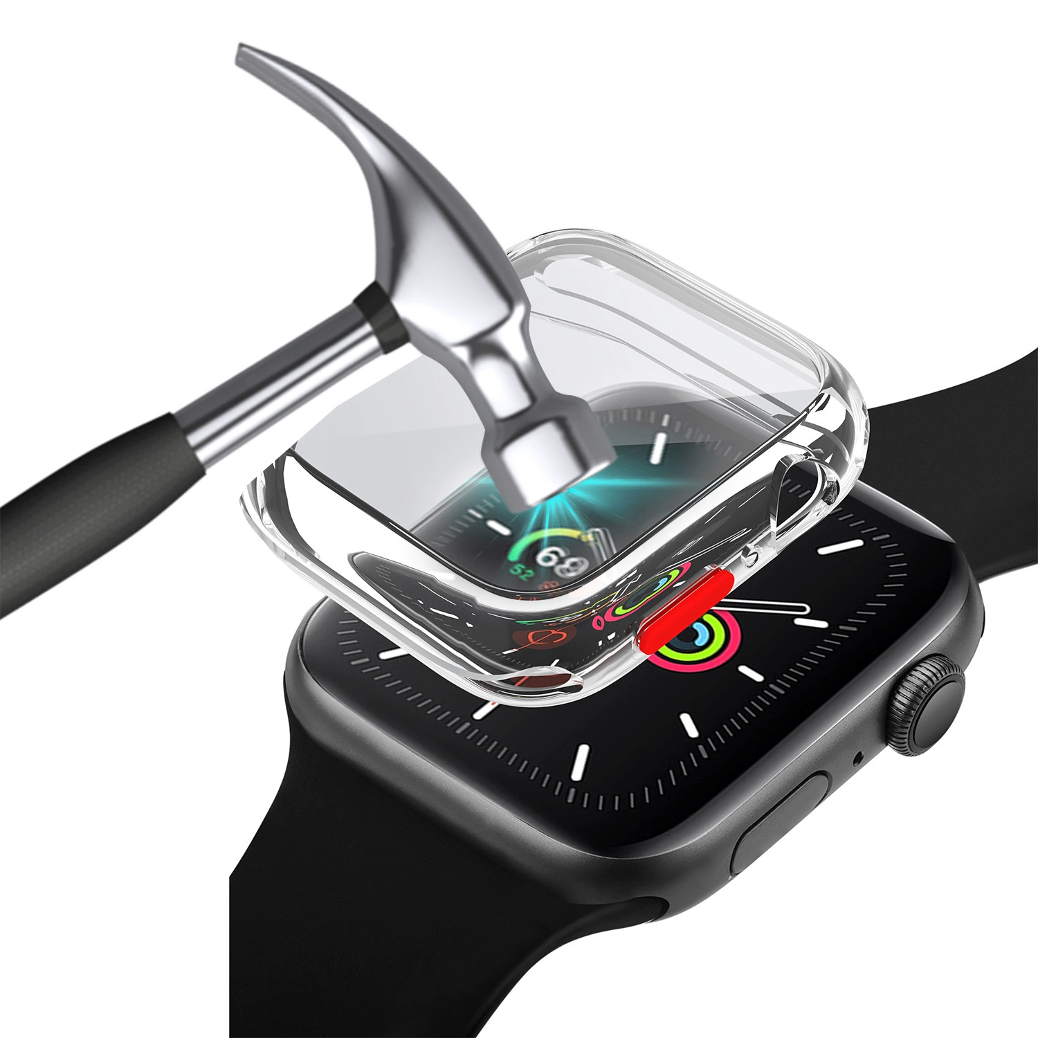Чехол для IWATCH7/SE TPU с закаленной пленкой, совместим с Apple Watch 6/4/5 поколения, интегрированный прозрачный защитный корпус