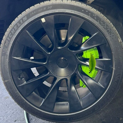 Brake caliper cover Version Model 3/Y Caliper - tesla-model-319-23-green-aluminum-alloy-brake-caliper-covers-four-sets-tesla-logo-two-pairs-of-brake-caliper-covers