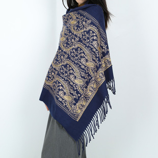 New Cashmere Scarf Women's Fashion Light Luxury Travel Style Autumn and Winter Embroidered Decorative Scarf Foreign Trade Wholesale Large Shawl