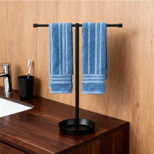 T型圆底黑色毛巾架铁艺烤漆可拆卸耳环项链手表首饰饰品展示架