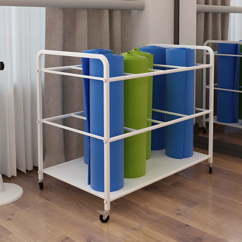 Стеллаж для хранения Ковриков Для Йоги Бытовая стойка для организации волчьих зубов многослойная Студия йоги Тренажерный зал пол Мобильная стойка для хранения