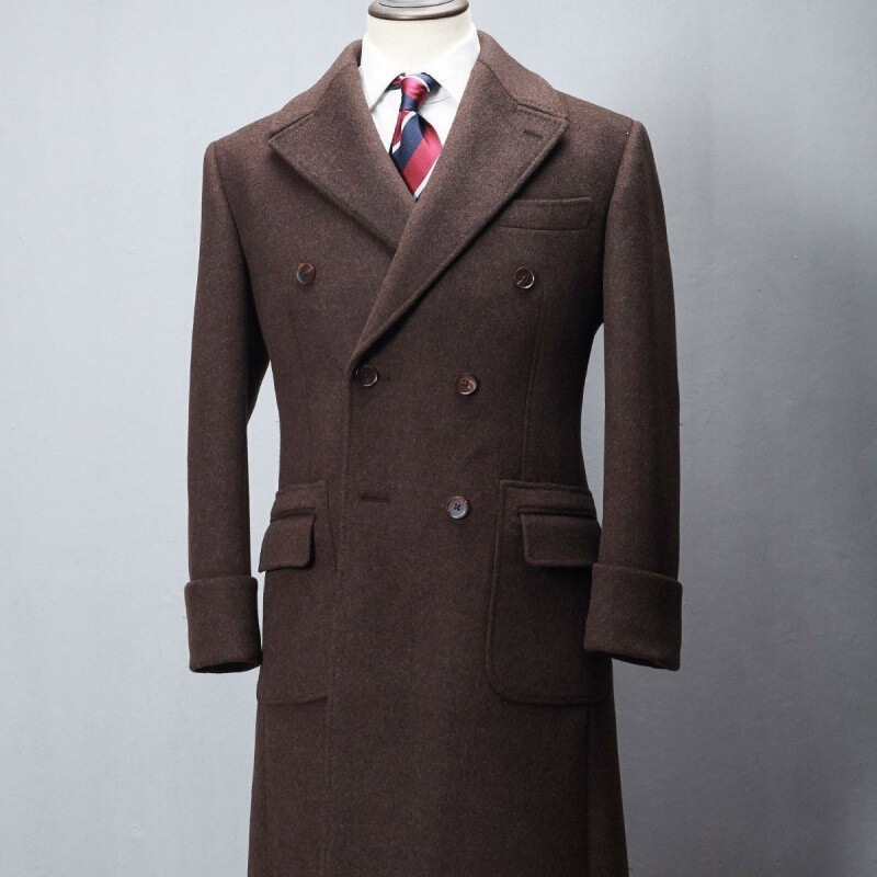 Winter and Autumn Wool Polo Coat Business Mid-Length Woolen Formal Suit Men's Jacket Winter and Autumn Wool Polo Coat Business Mid-Length Woolen Formal Suit Men's Jacket