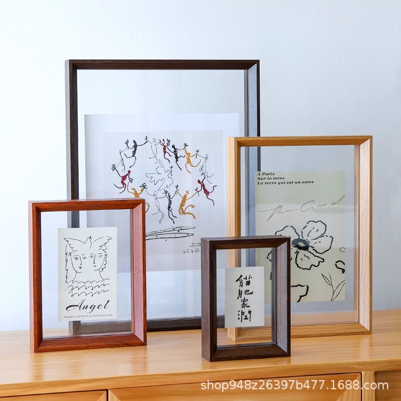 Scandinavian Simple Double-Sided Transparent Photo Frame Table 6 Inches 8 Display 7A4 Photo Wall Hanging Acrylic Picture Frame 4K8 Open A3