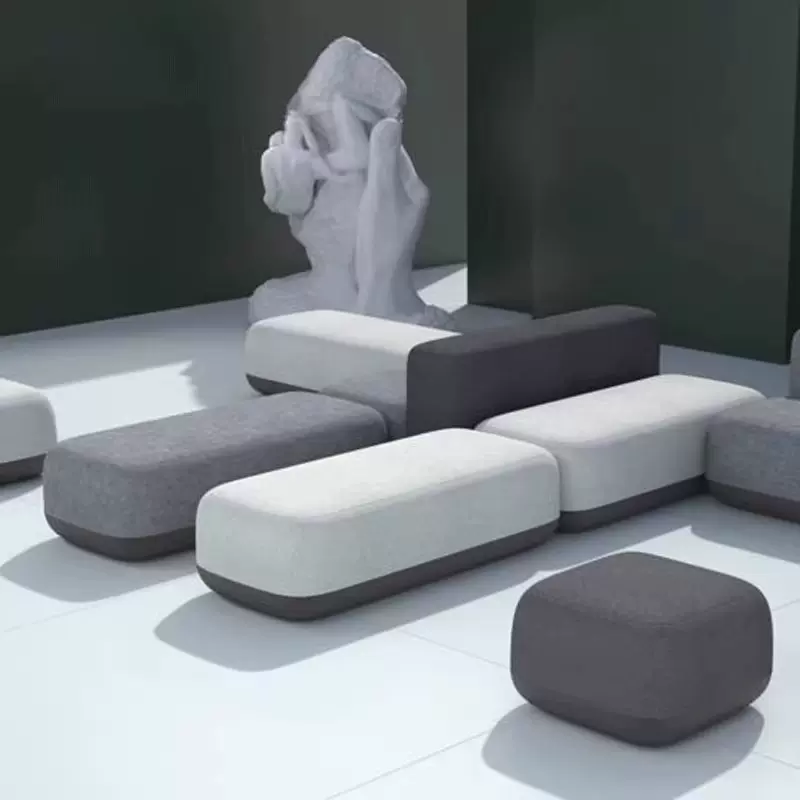 办公接待异形沙发酒店大堂会客休闲区沙发凳方块创意组合拼接沙发
