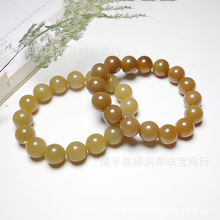 厂家批发天然新疆和田玉12mm圆珠糖料手串温润饱满手串批发带证书