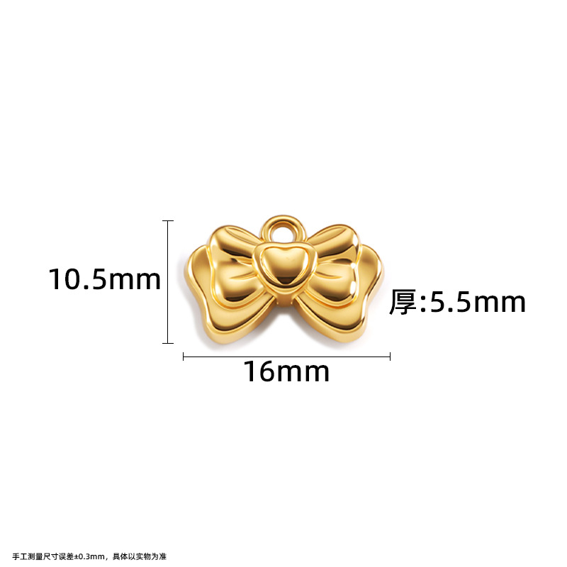 Golden pendant with bow, 750 sample gold, 16mm