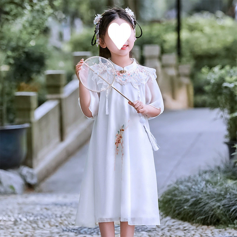 Весенне-осенний китайский костюм Hanfu для девочек, весенний детский костюм Тан с длинными рукавами, детское платье в древнем стиле Super Fairy