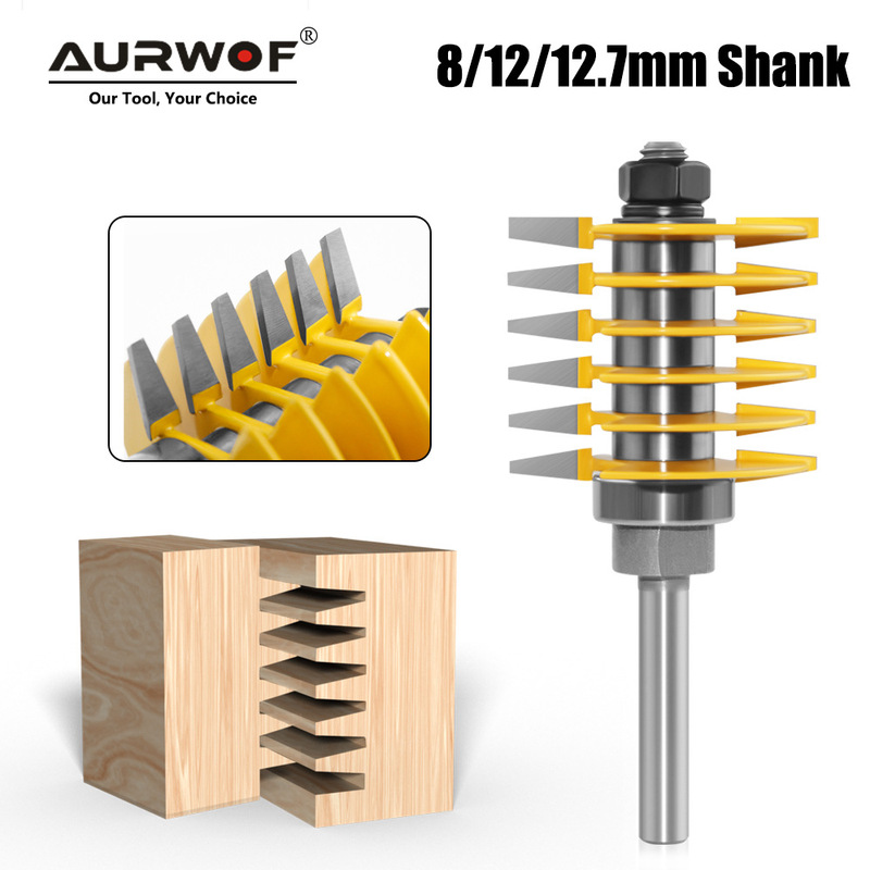 8/12/12.7 Pattern Yellow Trapezoidal Finger Joint Cutter Splicing Cutter Engraving Machine Cutter Head Finger Joint Cutter Woodworking Mortise Joint 8/12/12.7 Pattern Yellow Trapezoidal Finger Joint Cutter Splicing Cutter Engraving Machine Cutter Head Finger Joint Cutter Woodworking Mortise Joint