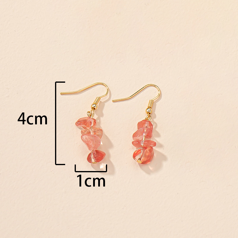 Vintage Color Crystal Gravel Retro Alloy Geometric Earrings Wholesale display picture 1
