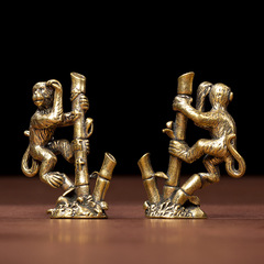 Copper Monkey Step by Step Promotion Small Decorative Figure of the Twelve zodiacs for the Year of the Monkey Home Decoration Desk Ornament Handmade Gift