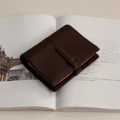 真皮记事夹便携旅行随身高级商务记事本证件套银行卡卡夹极简风