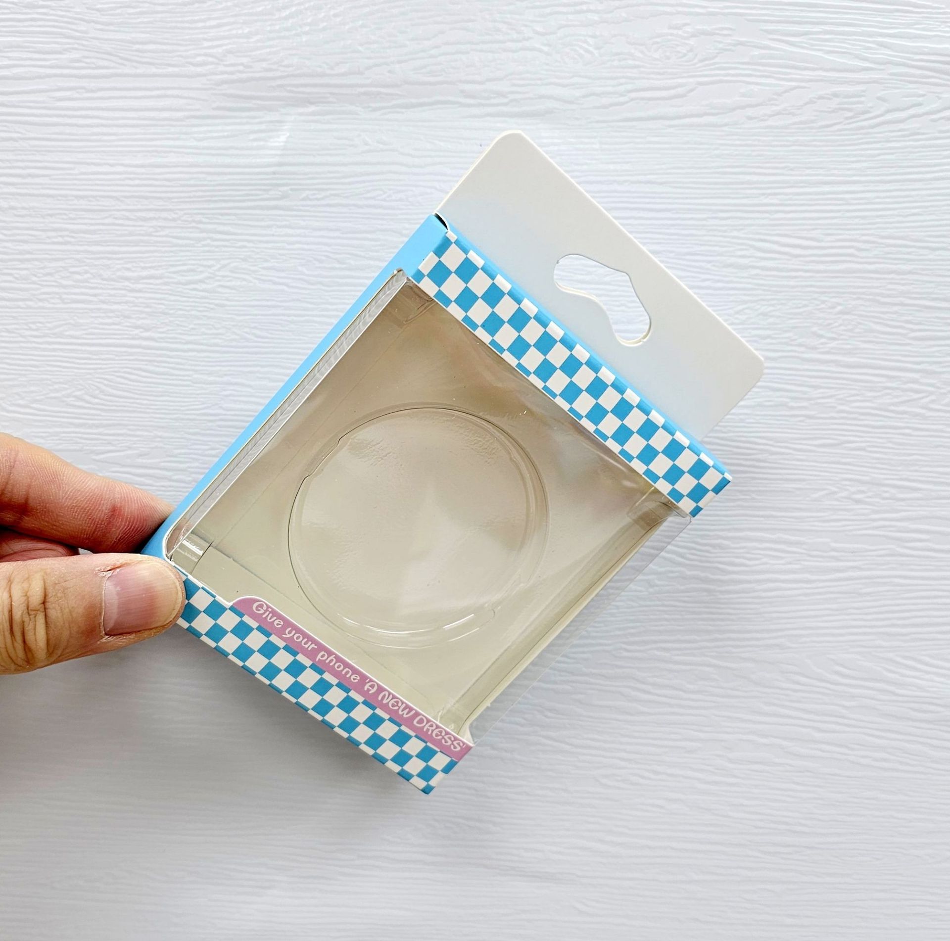 350g 흰색 카드 + 투명 내부 지지대 (100*85*22)mm