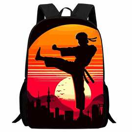 新品印花JUDO柔道小学生书包 卡通跆拳道双肩背包休闲轻便男女生