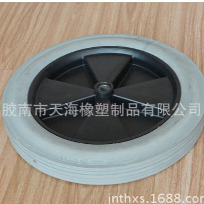 用于清洗机及清洗设备12x1.75英寸空心半实心不充气灰色橡胶轮子