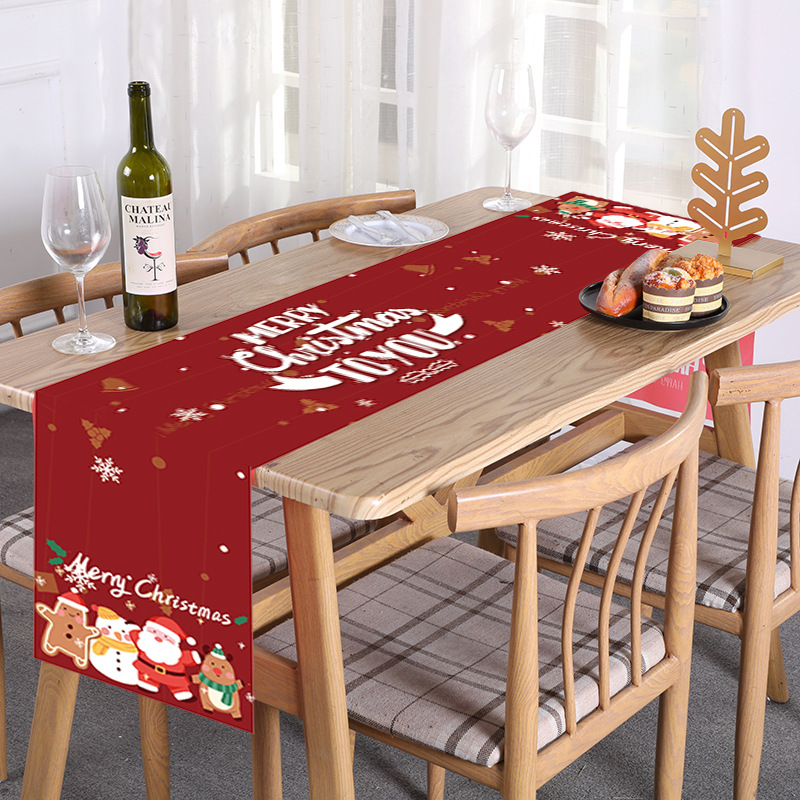 Christmas Fashion Santa Claus Polyester Tablecloth display picture 2