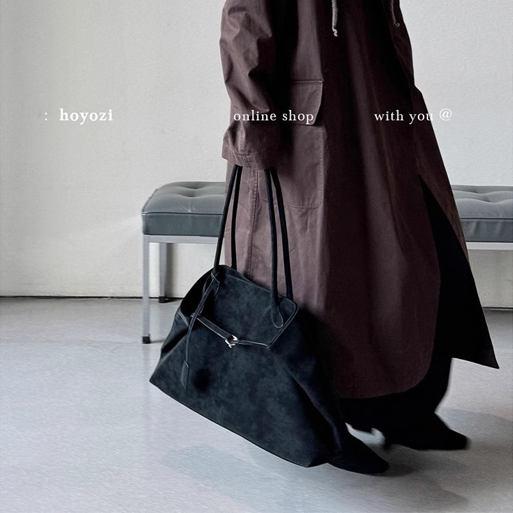 High-Texture Tote Bag For Women Autumn/Winter 2024 New Suede Large Capacity Commuter Handbag Shoulder Travel Bag - Thumbnail 4