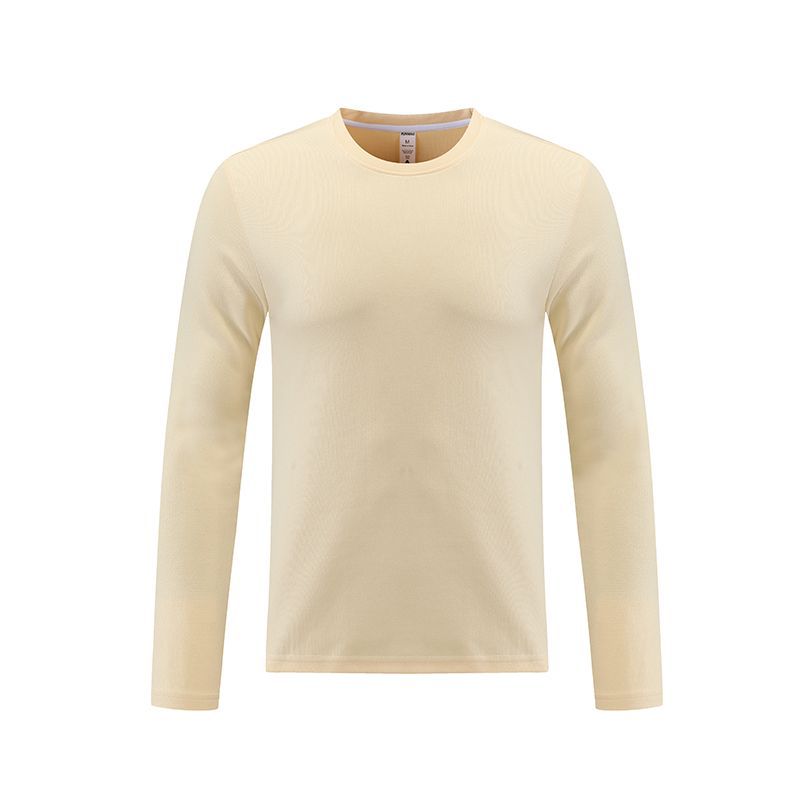 2022 Otoño e Invierno de color sólido de los hombres de manga larga Camiseta de los hombres de moda de los deportes juveniles suéter casual Camisa de fondo superior de los hombres