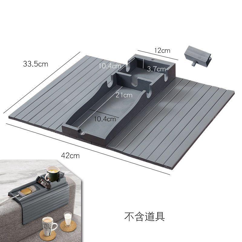 Bandeja para reposabrazos de sofá de bambú, plegable, anticaída, con almacenamiento, mesa de centro para reposabrazos de sofá, bandeja lateral para reposabrazos image 16