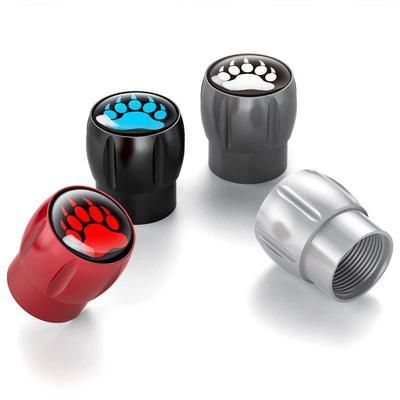 Neutral Valve Core Cover Aluminum Alloy Car Tire Bear Footprint Valve Cap Decorative Protective Cover with Various Pictures